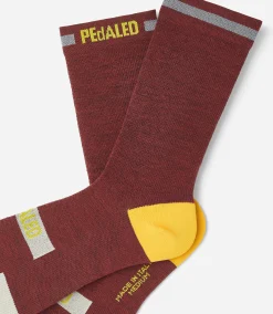 Merino Reflective Socks Dark Red