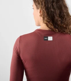 Women's Long Sleeve Base Layer Dark Red