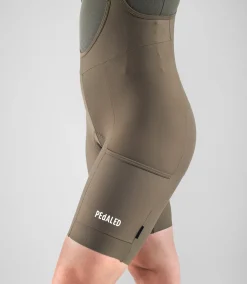 Women's Training Bib Shorts Military Green