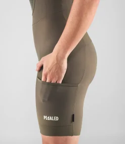 Women's Training Bib Shorts Military Green