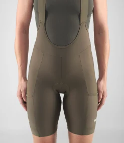 Women's Training Bib Shorts Military Green