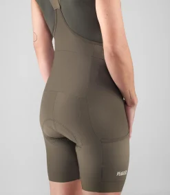 Women's Training Bib Shorts Military Green